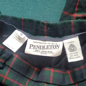 Pendleton Green and Red Plaid Wool Pants